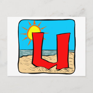 Beach Wedding Ideen Letter U Postkarte
