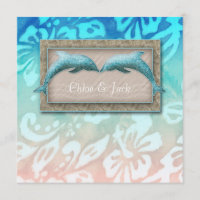 Beach Wedding Invite Dolphin Luau Party Nautic