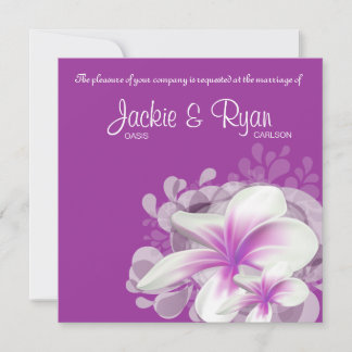 Beach Wedding Invite Plumeria Blume Lila Einladung