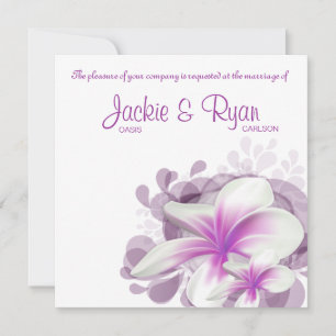 Beach Wedding Invite Plumeria Blume Lila White Einladung