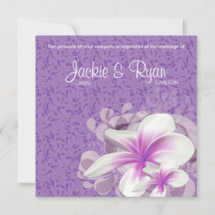 Beach Wedding Invite Plumeria Blume Lila Wirbel Einladung