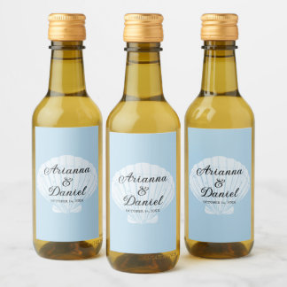 Beach Wedding Mini Wine Labels Seaside Beach Blue Weinetikett