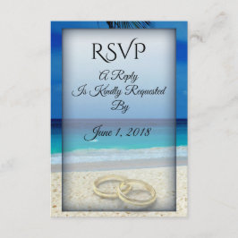 Beach Wedding mit Rings RSVP Card