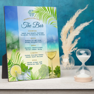 Beach Wedding Mojito Weinpalme Open Bar Menu Fotoplatte