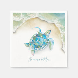 Beach Wedding Napkins Ocean Sea Turtle Serviette