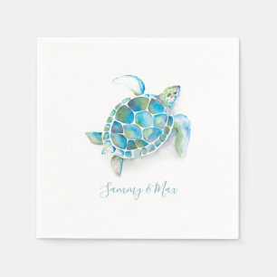 Beach Wedding Napkins Sea Turtle Serviette