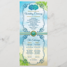 Beach Wedding Order of Ceremony Entourage Emerald Programm