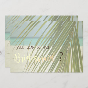 Beach Wedding Palm Blätter Bridesmaid Card Einladung