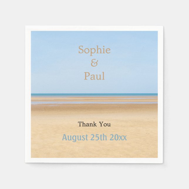 Beach Wedding Paper Napkins Serviette (Vorderseite)