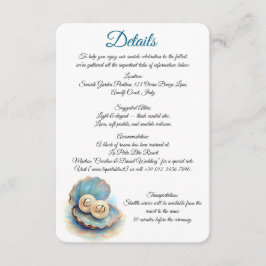 Beach Wedding Pearls Muschel Elegantes Ocean Thema Begleitkarte