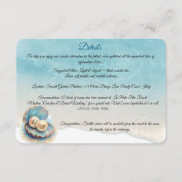 Beach Wedding Pearls Muschel Elegantes Ocean Thema Begleitkarte