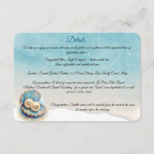 Beach Wedding Pearls Muschel Elegantes Ocean Thema Begleitkarte