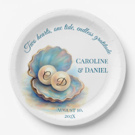 Beach Wedding Pearls Muschel Elegantes Ocean Thema Pappteller