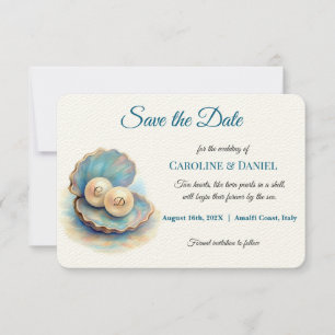 Beach Wedding Pearls Muschel Elegantes Ocean Thema Save The Date