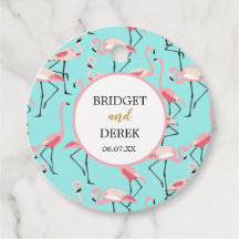 Beach Wedding Pink Blue Flamingo