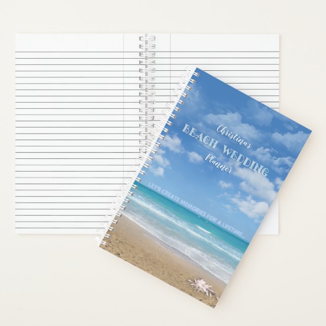 Beach Wedding Planner Notebook mit Ihrem Namen Notizbuch (Innen)