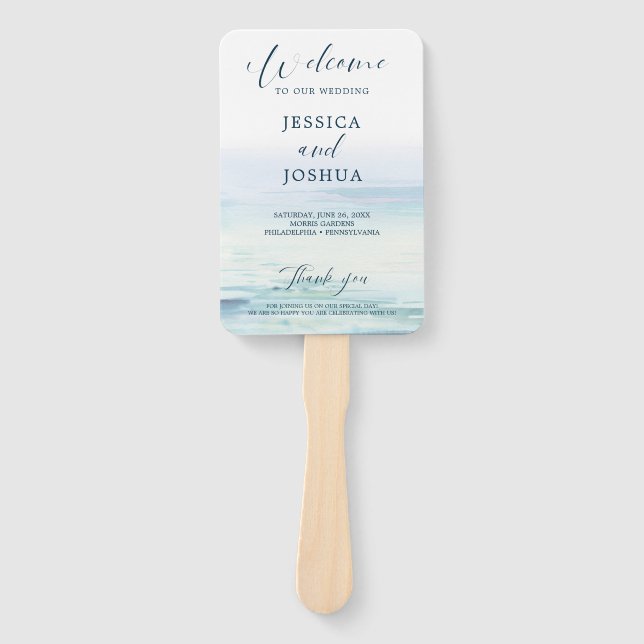 Beach Wedding Program Fan Fächer (Vorderseite)