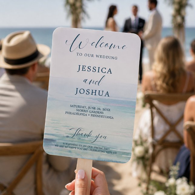 Beach Wedding Program Fan Fächer (Von Creator hochgeladen)