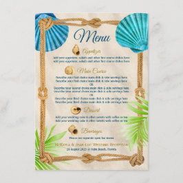 Beach Wedding Rope Empfang Dinner Party Course Menükarte