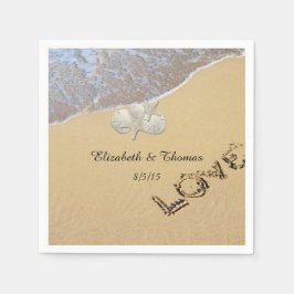 Beach Wedding, Sand Dollar, Starfish Napkins Serviette