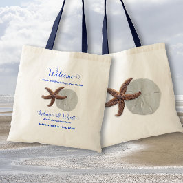 Beach Wedding Sand Dollar Starfish Willkommen Tragetasche