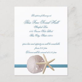 Beach Wedding Sand Dollar und Starfish Empfang Einladung