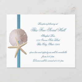 Beach Wedding Sand Dollar und Starfish Empfang Einladung