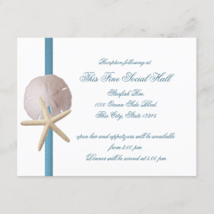 Beach Wedding Sand Dollar und Starfish Empfang Einladung