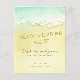 Beach Wedding Sand Ocean Waves Save the Date Ankündigungspostkarte