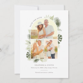 Beach Wedding Save the Date Card mit Palm Blätter