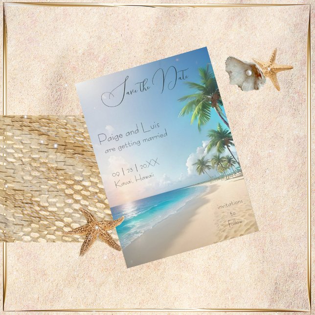 Beach Wedding Save the Date Einladung (Von Creator hochgeladen)