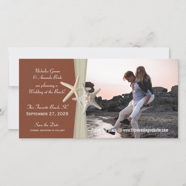 Beach Wedding Save the Date Foto (Vorderseite)