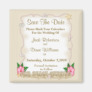 Beach Wedding Save the Date Magnet