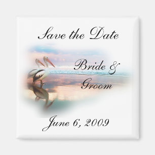 Beach Wedding Save the Date Magnete
