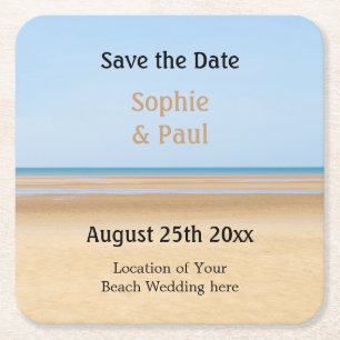 Beach Wedding Save the Date Paper Untersetzer