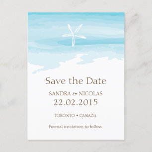 Beach Wedding Save the Date Postcard Ankündigungspostkarte