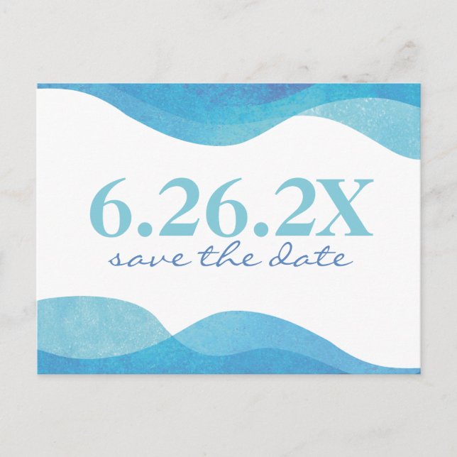 Beach Wedding Save the Date Postcard Ankündigungspostkarte (Vorderseite)