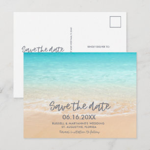 Beach Wedding Save the Date Postcard Ankündigungspostkarte
