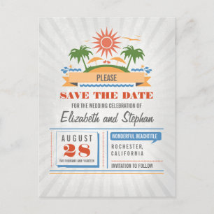 Beach Wedding Save the Date Postkarten