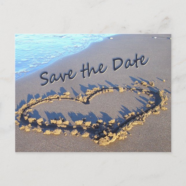 Beach Wedding Save the Date Postkarten (Vorderseite)