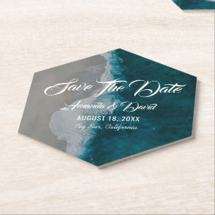 Beach Wedding Save the Date Untersetzer