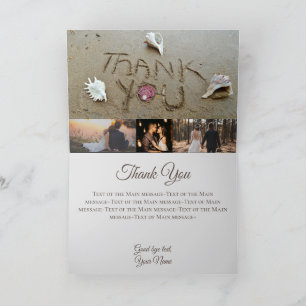 Beach Wedding Seashell Foto Collage Danke