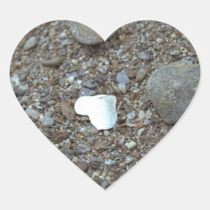 Beach Wedding Seashell Heart Wedding Hearts Herz-Aufkleber