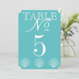 Beach Wedding Seashell Tischnummer Card