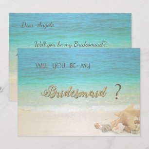 Beach Wedding Seashells Bridesmaid Card Einladung