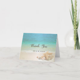 Beach Wedding Seashells Dankeskarte