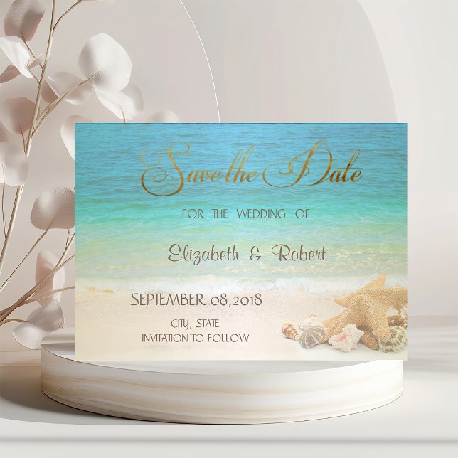 Beach Wedding Seashells Save the Date (Von Creator hochgeladen)
