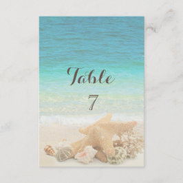Beach Wedding Seashells Table Card Einladung