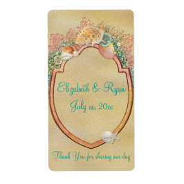 Beach Wedding Seashells Wein /Water Labels
