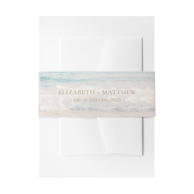Beach Wedding Seaside/Oceanside Wedding Einladungsbanderole (Vorderseite Beispiel)